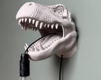 T-Rex-Wandlampe – Coole Dino-Lampe – Tyrannosaurus-Wandlampe – Dinosaurier-Lampe fürs Kinderzimmer – Einzigartige Dino-Wanddekoration