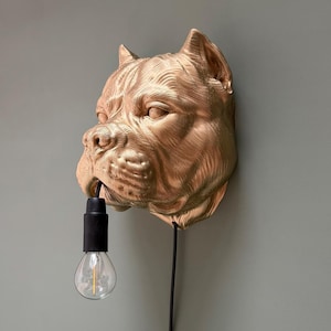 American Bulldog Wall Lamp - Design Lamp - Bully - Dog Decoration Lamp - Unique Gift for Dog Lovers - Free Shipping