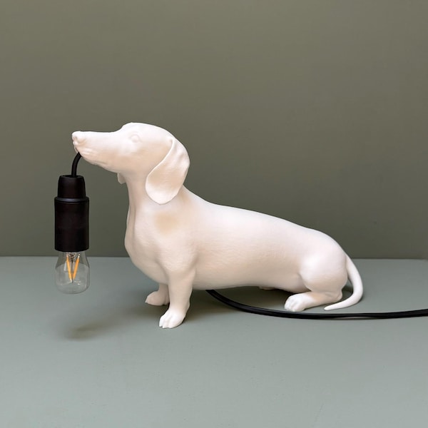 Lampa Jamnik - Projekt Jamnik - Nastrojowa Lampa Jamnik - Lampa Dekoracyjna - Ładna Lampa Psa - Prezent - Akcesorium Domowe Wentylator Jamnik