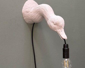 Swan Wall Lamp - Animal Wall Lamp - Swan Wall Decoration - Gift for Animal Lovers - Elegant Bird Wall Lamp - Animal Decoration