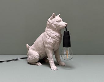 Shiba Inu table lamp - cozy dog lamp for living room, bedside table or desk - gift for dog lover - Dog Decoration