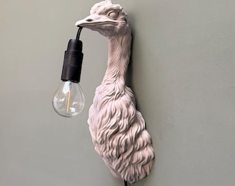 Ostrich Wall Lamp - Unique Animal Wall Lamp - Playful Design Lamp for Living Room and Hallway - Original Lighting - Decorative Animal Lamp