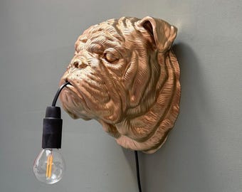 English Bulldog Wall Lamp - Unique Head Lamp for Dog Lovers - Modern Wall Decoration for Living Room or Bedroom