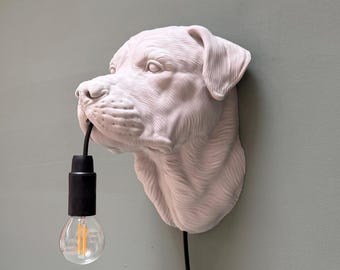 Rottweiler Wall Lamp - Dog Lamp for Living Room or Kids' Room - Unique Wall Lighting - Gift for Rottweiler Lovers - Pet Lamp