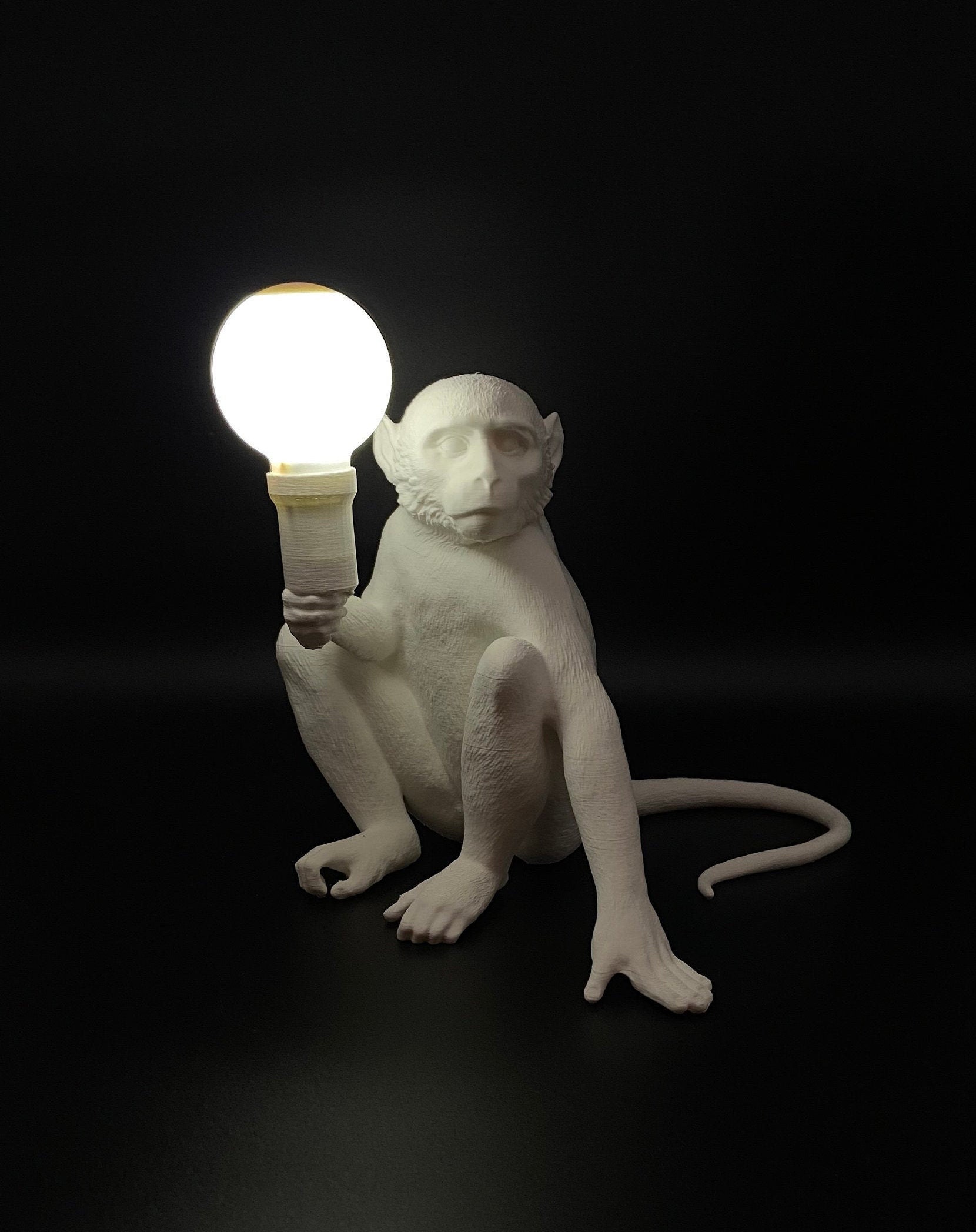 3D Monkey lamp wireless / Animal lamp / Rechargeable with USB Etsy