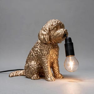 Lâmpada Cockapoo - Lâmpada de mesa aconchegante para amantes de cães - Lâmpada Cockapoo para cães - Presente para fãs de Cockapoo - Decoração com tema de cães