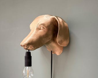 Dachshund Wall Lamp - Dachshund Wall Lamp - Dog Lover Gift - Unique Wall Lamp Dachshund Head - Dog Lamp Animal Lamp Wall Decoration