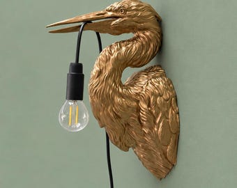 XL Heron Wall Lamp – Heron Wall Lamp – Large Animal Lamp – Bird Wall Decoration – Mood Lamp – Unique Wall Lamp