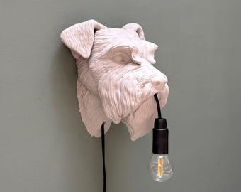 Schnauzer Wandlamp – Honden Wandlamp – Wanddecoratie – Cadeau voor Schnauzer Liefhebbers – Sfeerverlichting – Unieke Woondecoratie