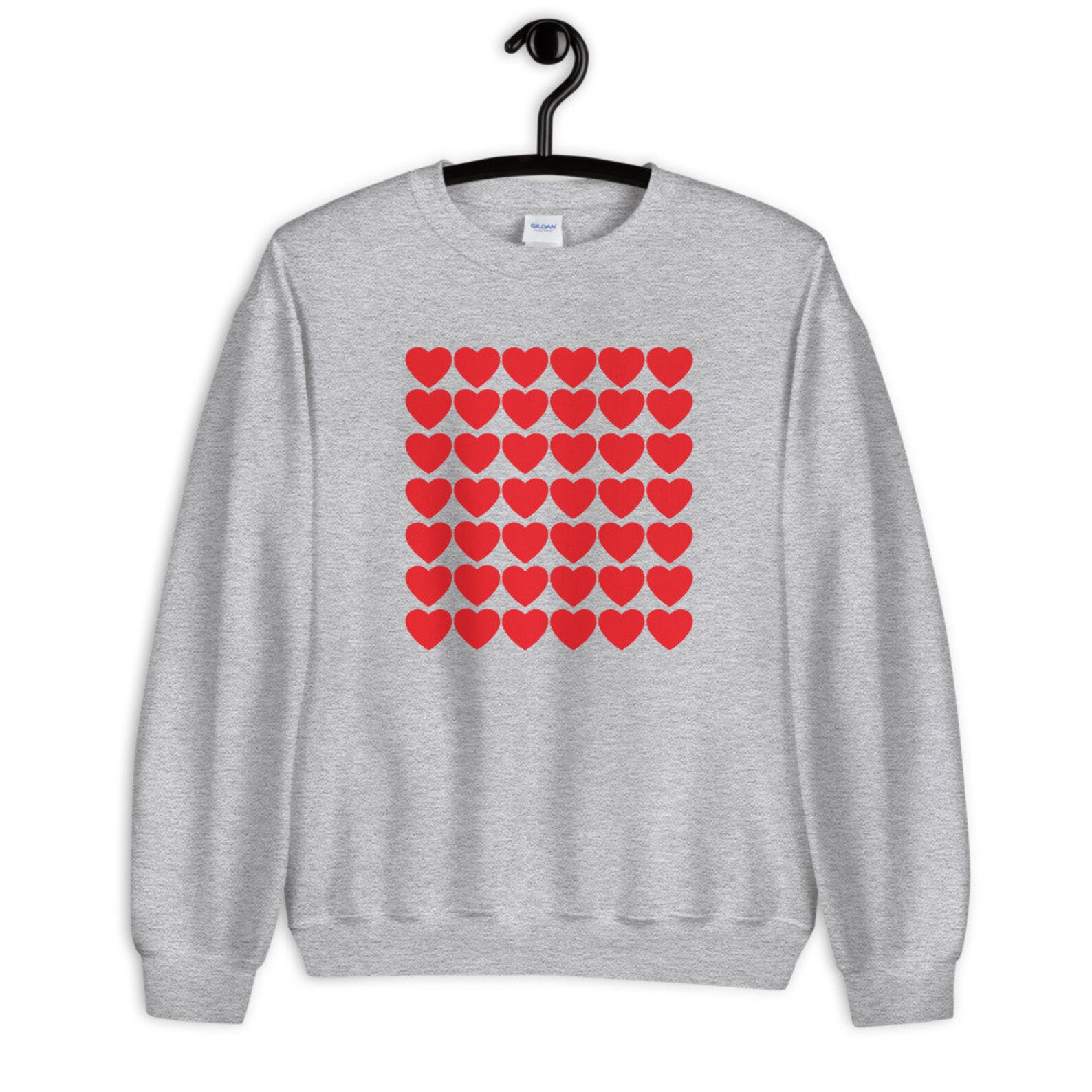 Hearts Sweatshirt Love Sweater Positive Jumper One Love Etsy