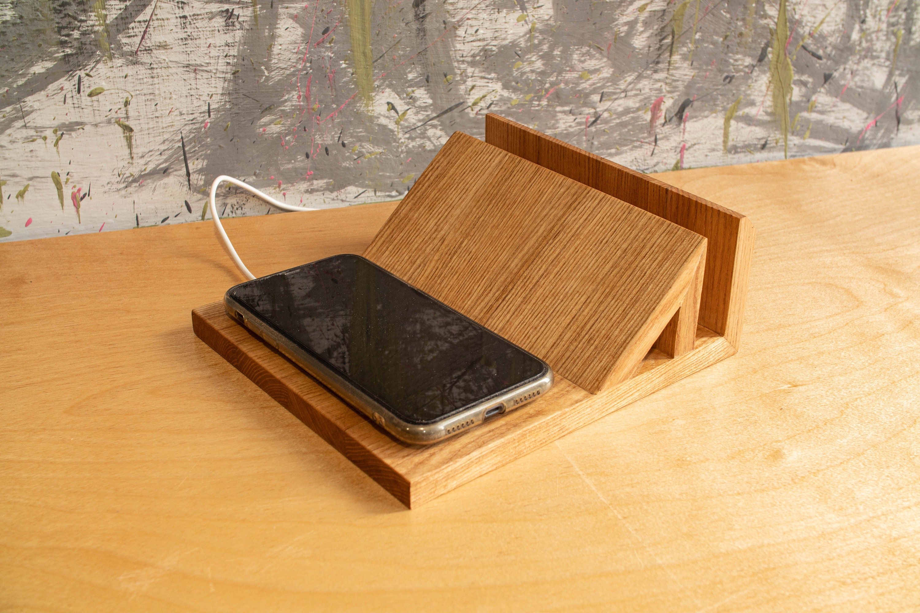 Vertical laptop stand and wireless charger two in one Qi Etsy