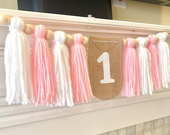 First Birthday Highchair Tassel Garland, First Birthday Tassel Garland, Birthday Banner, Birthday Garland, Birthday Tassel, Happy Birthday