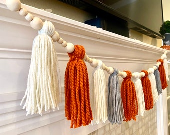 Fall Tassel Garland, Thanksgiving Tassel Garland, Fall Decor, Thanksgiving Decor, Autumn Garland, Boho Decor, Fall Garland for Mantel