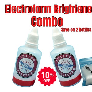 2 Bottles Copper Brightener + Chloride Electroform Brightener Powder, Low Shipping Cost, Ships Anywhere in the world. Easy To Use. (CB-50x2)