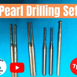 Pearl Drilling Mini Set 7 pc. Shank size 2.3mm / 3/32&quot; & 1/8 See My YouTube Drilling Videos. Drill Stones and Crystals, Enlarge Bead Holes.