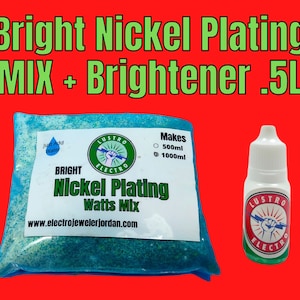 Bright Nickel Plating Solution MIX, Ships Dry. Makes .5 liter Low Shipping Cost, Ships Anywhere in the world Easy To Use.