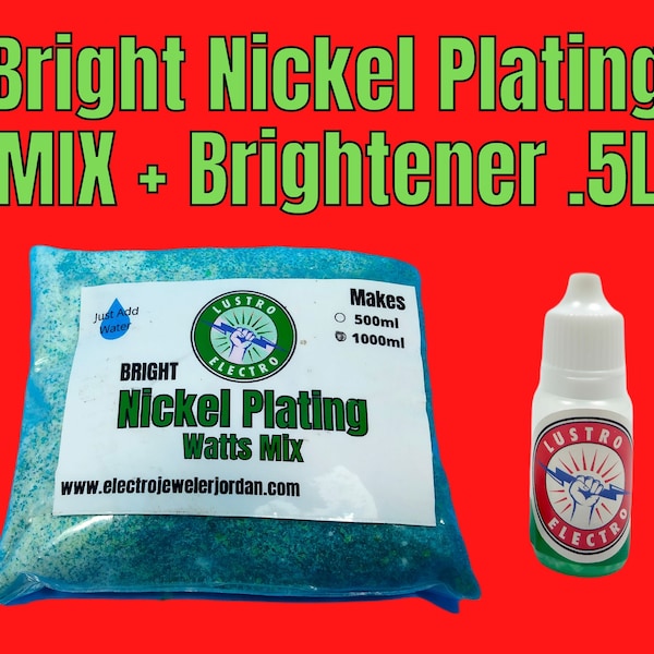 Bright Nickel Plating Solution MIX, Ships Dry. Makes .5 liter Low Shipping Cost, Ships Anywhere in the world Easy To Use.