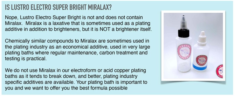 Electroform Brightener Part A / Leveling Agent Part B Special Combo MINI Part B Chloride pack Copper Plating Brightener image 6