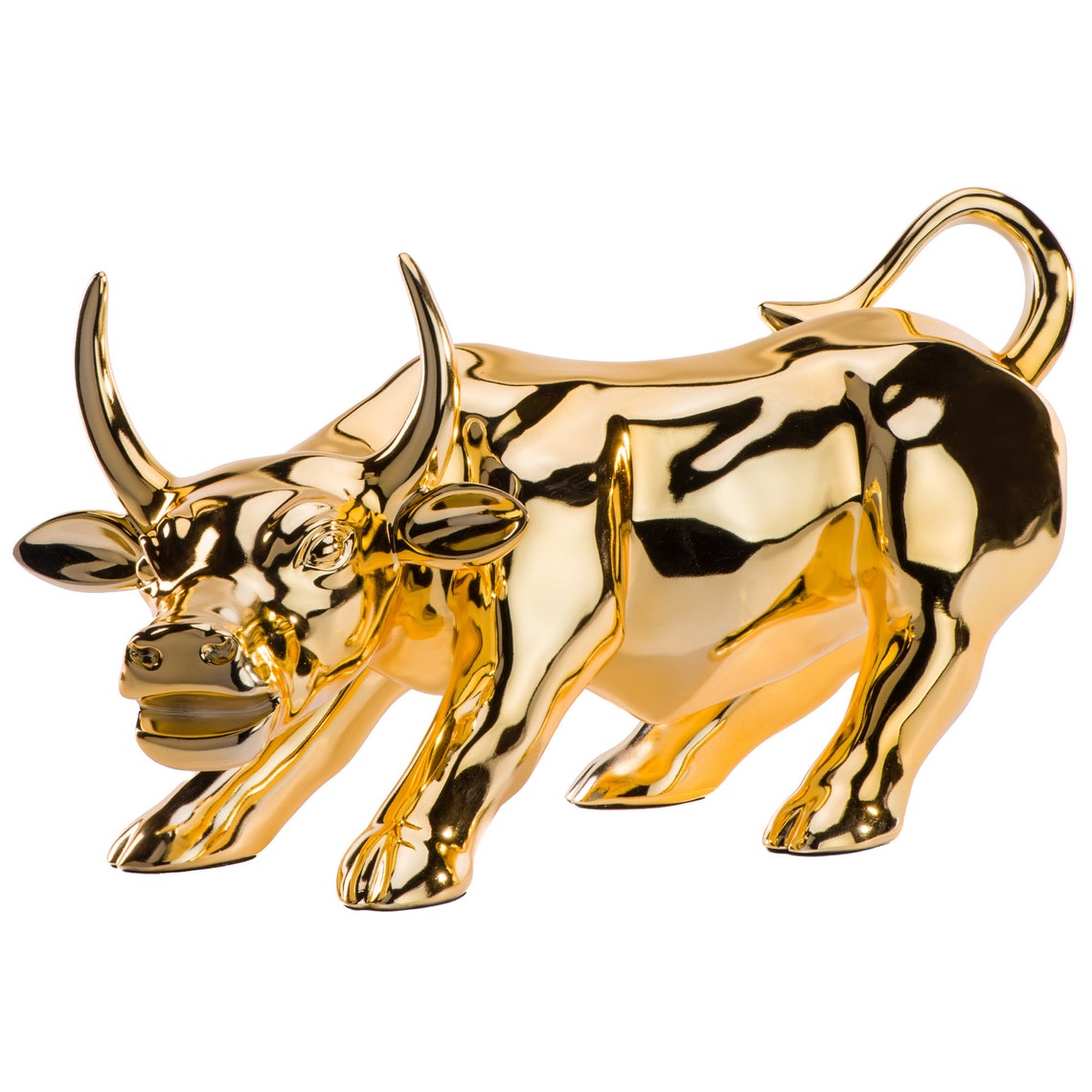 Gold Bull Statue Bull Sculpture Modern Decor Taurus Bull Etsy