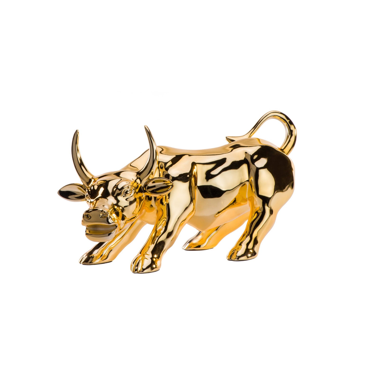 Gold Bull Statue Bull Sculpture Modern Decor Taurus Bull Etsy
