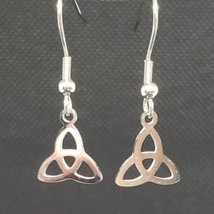 Stainless Steel Trinity Knot Earrings | Stainless Steel  Hooks | Triquetra Earrings | Celtic Earrings | St. Patrick's Day Earrings