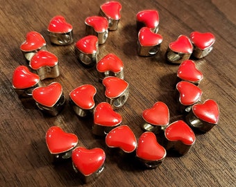 heart European beads with Word Large Hole Beads Nickel Free /& Lead Free 3 Pcs Mom Heart Beads Antique Silver hole 5mm 11x12x10mm