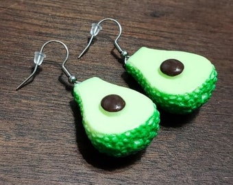 Avocado Earrings | Hypoallergenic Earring Hooks | Avocado Dangle Earrings | Food Earrings | Snack Earrings | Fruit Earrings | Gifts for Her