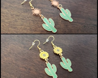 Cactus Earrings | Stainless Steel Hooks | Choice of 2 Dif Cactus Earrings | Cactus Jewelry | Cactus Gifts for Her | Plant Earrings