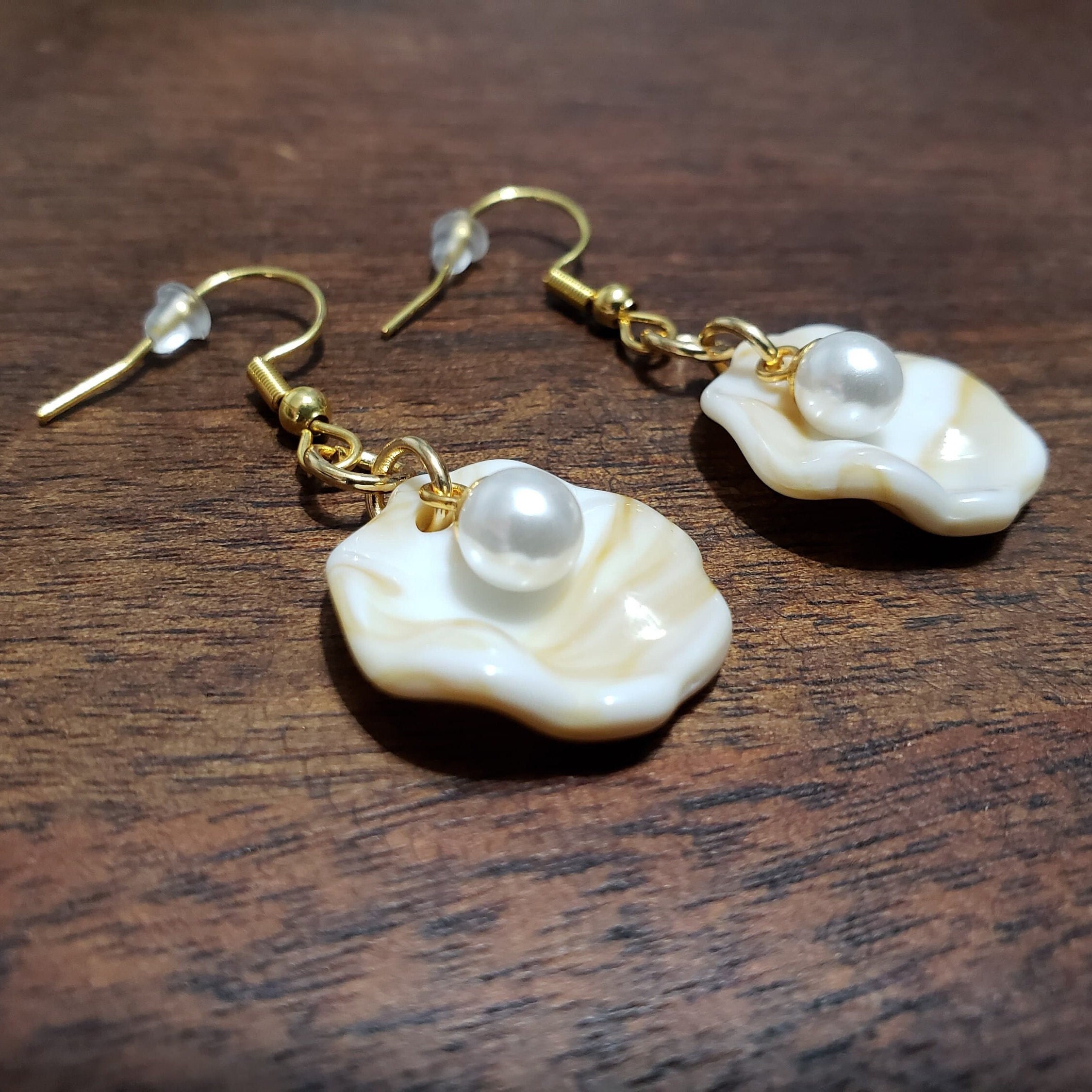Large Pearl Earrings | Pearl Drop Earrings | Large Gold Ball Earrings with Allergy-Free Clasp (20mm), Pink