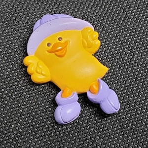 Vintage Hallmark Duck Chick Brooch Pin | 1990s Hallmark | Easter Duck Pin | Vintage Easter Jewelry | Duck with Rain Boot & Hat | Easter Gift