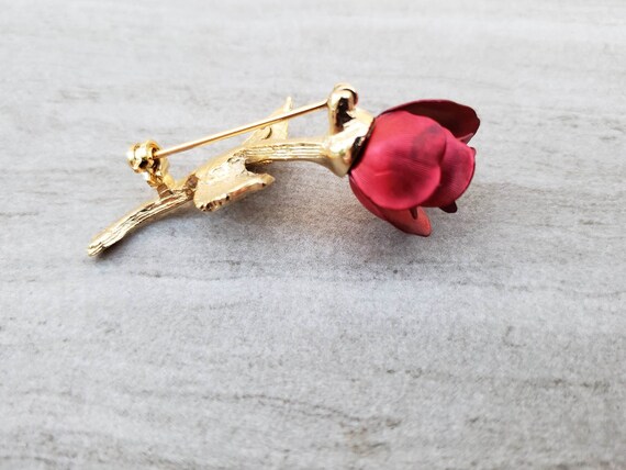Vintage Rose Brooch | Rose Pin | Vintage Floral P… - image 5