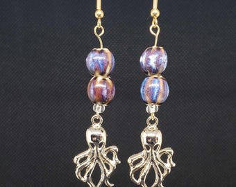 Octopus Earrings | Stainless Steel Hook | Octopus Jewelry | Sea Creature Earrings | Sea Animal Jewelry | Octopus Gifts | Sea Life Ocean Gift