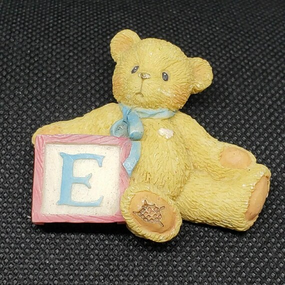 Vintage Cherished Teddies Pin | Teddy Bear Brooch Pin Letter E | Cherished Teddies by Enesco | Animal Jewelry | Bear Gifts