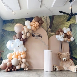 Baby Shower Orso Palloncini colorati Kit ghirlanda Raddoppiato Albicocca Caramello Palloncino Arco Matrimonio Compleanno Forniture per feste Globos bianchi 152 pezzi / 107 pezzi