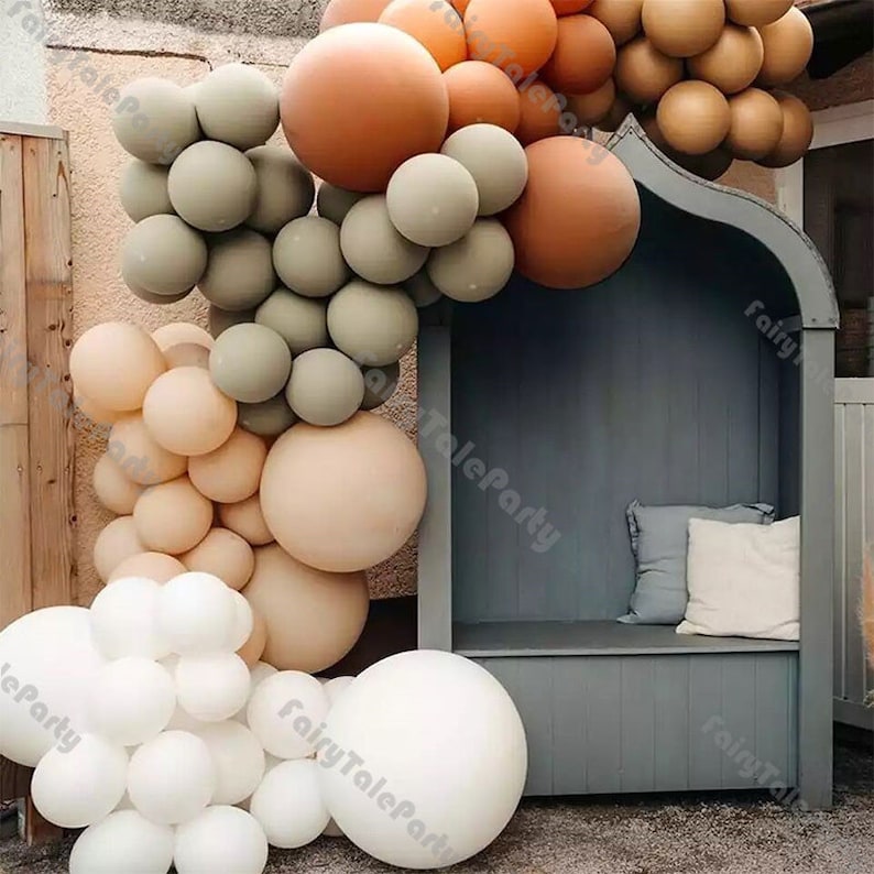 90pcs Cocoa Brown Balloons Garland Arch Coffee Double Tan Etsy