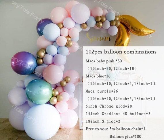 Pastel Color Balloons Garland - 102PCS 18/12/5 Inch Pastel Rainbow