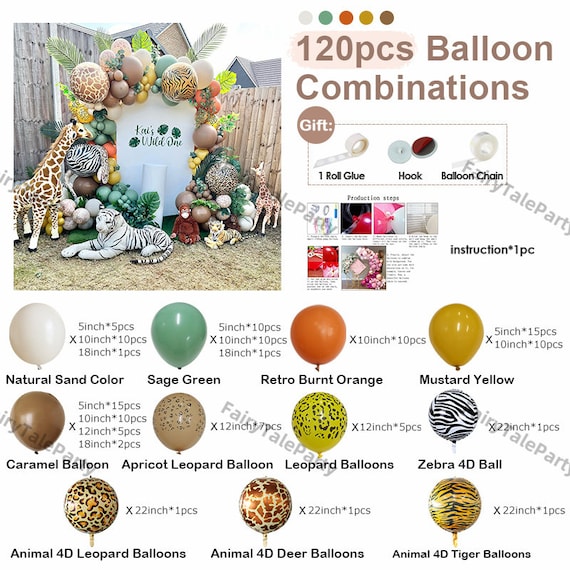 PtyPop Grote folieballon dieren jungle ballonnen kinderverjaardag