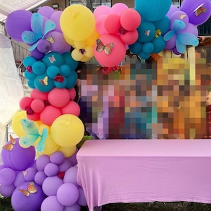 137 pezzi Kit arco di palloncini fai da te, viola brillante, rosa acceso, safari, festa di compleanno, ghirlanda di palloncini per casa magica, decorazione organica per la casa di compleanno