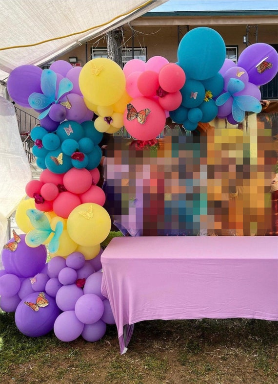 137pcs DIY Balloon Arch Kit Bright Purple Hot Pink Safari Birthday