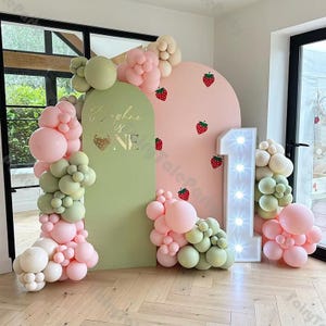 142 pezzi Set di palloncini in lattice rosa e verde con decorazioni a forma di arco, per feste di compleanno di bambini, San Valentino, matrimoni e feste di compleanno