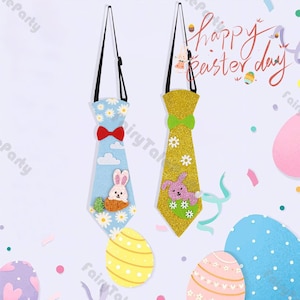 Pajarita de animales de dibujos animados para niños / Corbatas decorativas para fiestas de Pascua para niños / Pajarita ajustable con conejito lindo / Decoración colorida para baby shower
