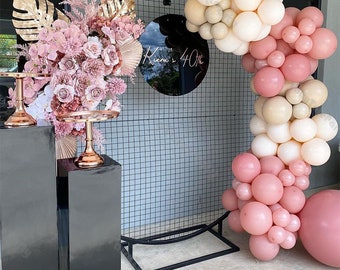 Double Cream Peach Balloon Garland 112pcs Retro Dusty Pink Balloons Chrome Gold Globos Balloon Arch Baby Shower Wedding Birthday Party Decor