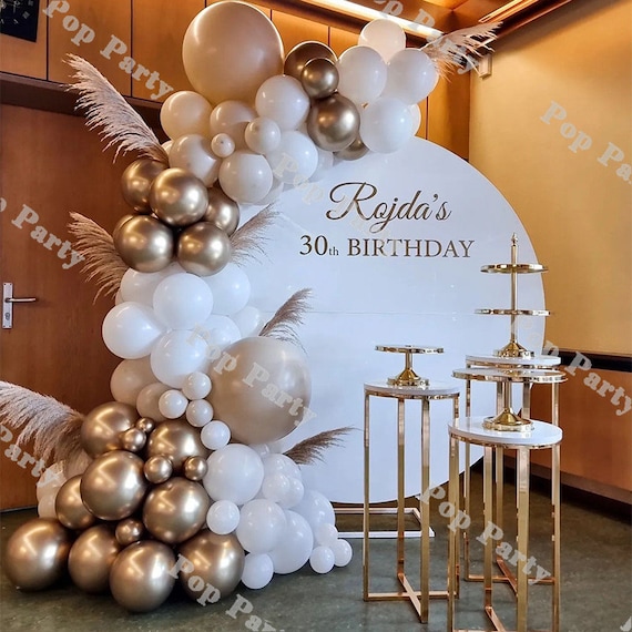 30th Birthday Decorations for Men, Black And White Balloon Garland