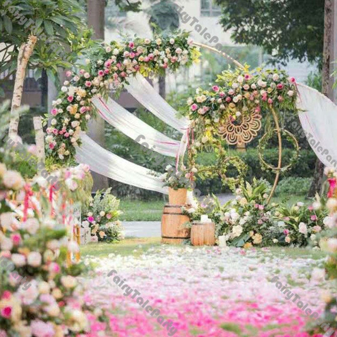 YZJJ Metall Ballonbogen Rund - Goldener Hochzeitsbogen Für Feiern & Events