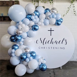 100pcs pastello macaron blu bianco palloncini Garland Arch Kit per palloncini blu metallico Matrimonio compleanno baby shower Party Decor Supplies