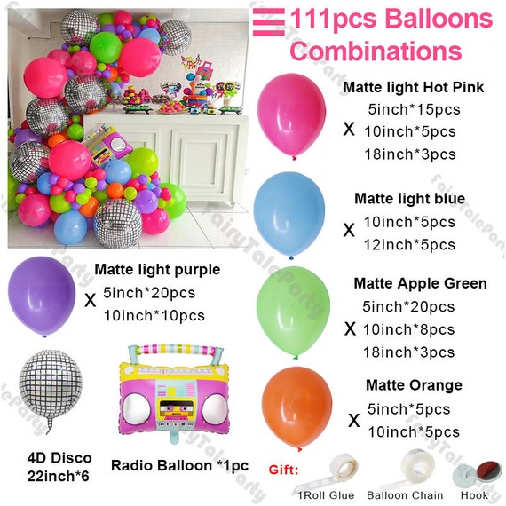 111pcs Radio Balloon Garland Kit 4D Gradient Neon Balloon Arch Light Hot  Pink Blue Purple Baby Shower Wedding Birthday Party Decor Supplies 