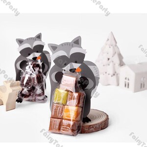 Carino cartone animato tridimensionale animale creativo che tiene in mano caramelle biscotti sacchetti per incartare la carta da forno set