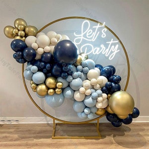 6-16ft Navy Blue Balloon Garland Kit Balloon Arch Kit Chrome Gold Globos Baby Shower Macaroon Blue and Sand Birthday Party Decor Supplies