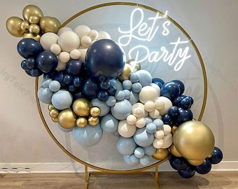 6-16ft Navy Blue Balloon Garland Kit Balloon Arch Kit Chrome Gold Globos Baby Shower Macaroon Blue and Sand Birthday Party Decor Supplies