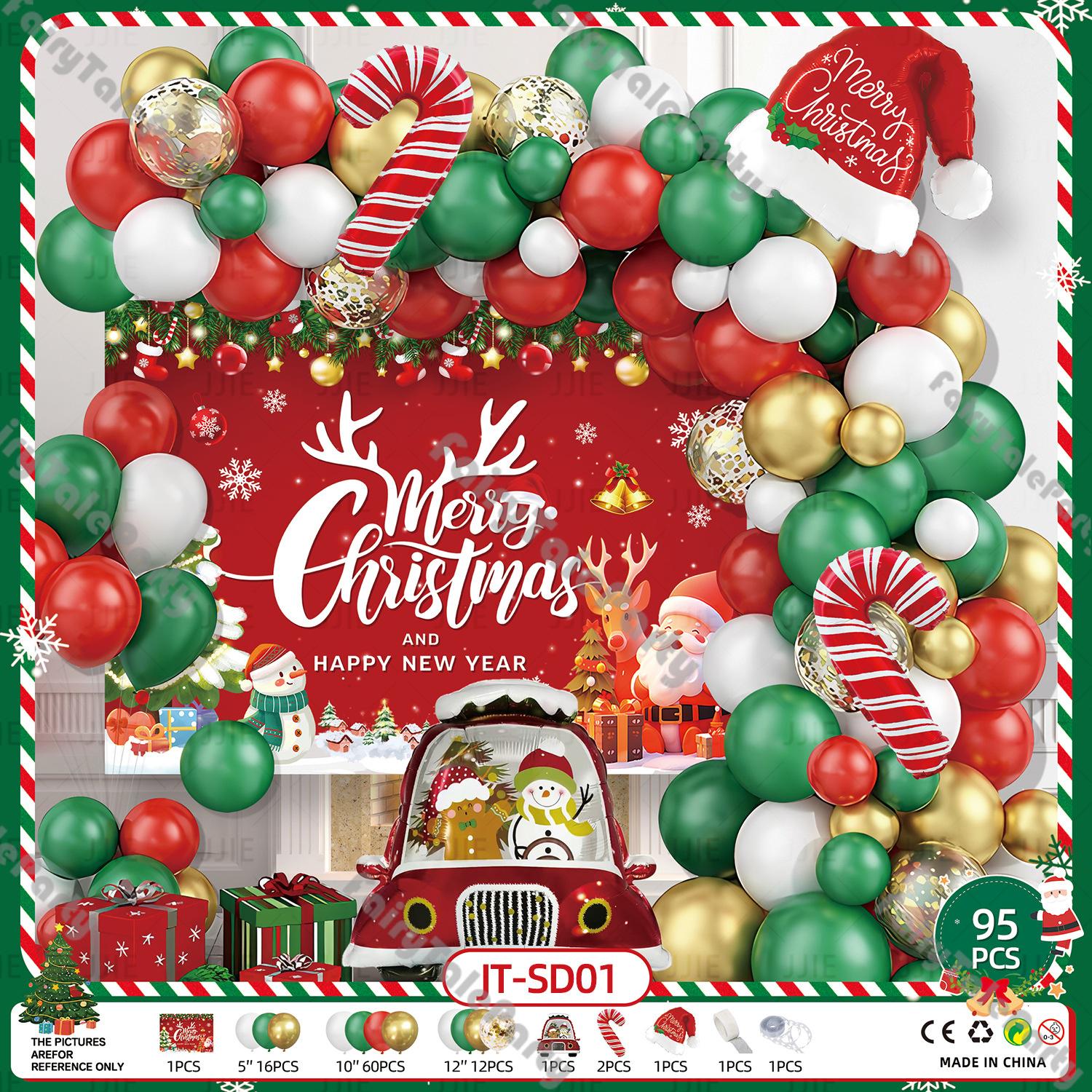 15Pcs Merry Christmas Balloons Santa Claus Elk Christmas Tree Latex Balloons Christmas Party Decorations For Home Xmas Globos Navidad New Year I.118975891